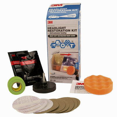 3M 39098 Headlight Restoration Kit, Tan, Liquid