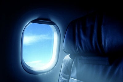 Single airline passenger window seat