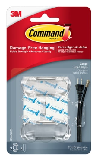 17303CLRES Command(TM) Clear Large Cord Clips