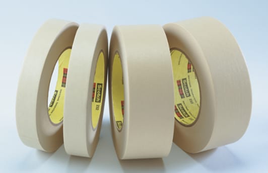 Scotch® High Performance Masking Tape 232 conforms well for masking around corners and over irregular surfaces.