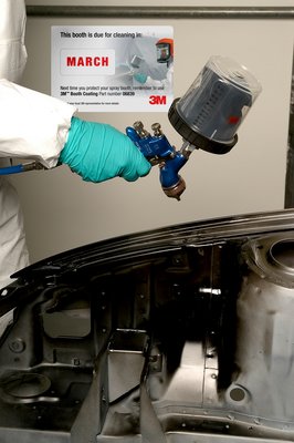 3M™ Booth Coating is an easy to use, clear spray-on protective coating that helps you protect your paint booths.