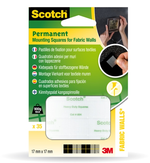 Scotch(R) 854 Mounting Squares for fabrics