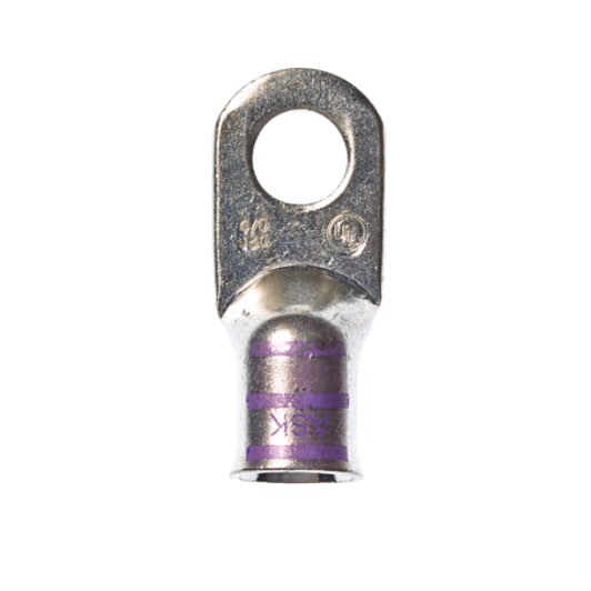 3M™ Scotchlok™ Compression Lug Ring Tongue Terminal has a non-insulated, seamless barrel and ensures an ideal fit while offering reliable and safe performance. Copper construction offers good conductivity and a tin-plated finish resists corrosion.