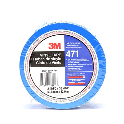 Ruban adhésif vinyle 3M™ 471, Bleu, 50.8 mm x 33 m