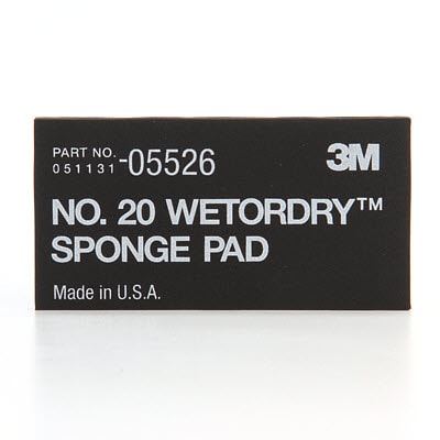 3M™ Wetordry™ Sponge Pad 20, 05526, 2 3/4 in x 5 1/2 in x 3/8 in