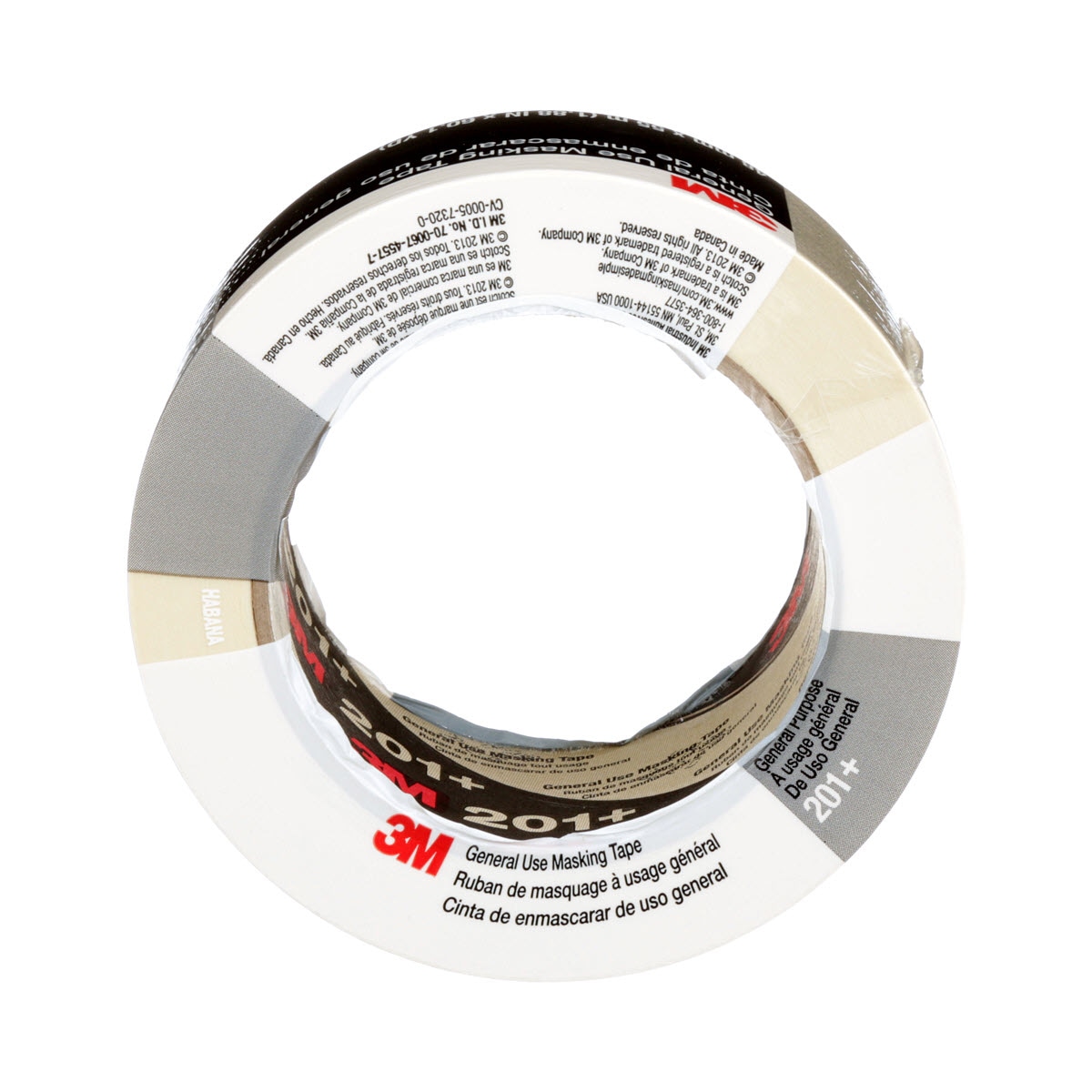 3M™ General Use Masking Tape, 201+, tan, 1.88 in x 180 ft (48 mm x 55 m)