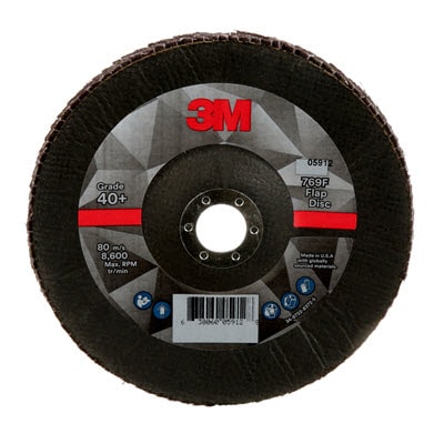 3M Flap Disc, 769F, T29, 40+, 7 in x 7/8 in (177.8 mm x 22.2 mm)