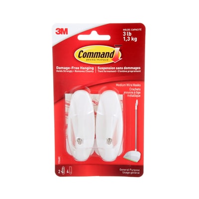 3 lbs. Medium Plastic Hooks (2-Hooks, 4-Strips) 3 lbs. Medium Plastic Hooks (2-Hooks, 4-Strips)