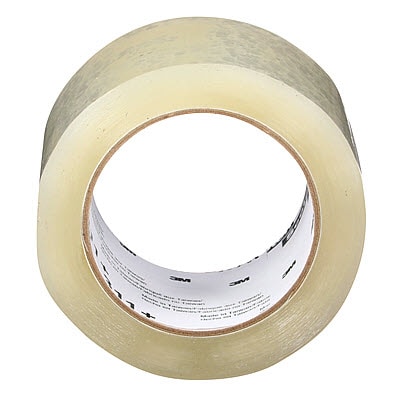 A roll of Scotch® High Tack Box Sealing Tape 311+, Clear, 72 mm x 100 m