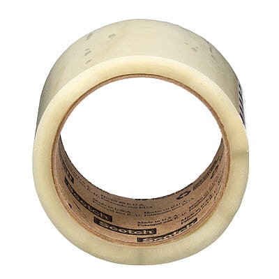 A roll of Scotch® High Tack Box Sealing Tape 371+, Clear, 72 mm x 100 m