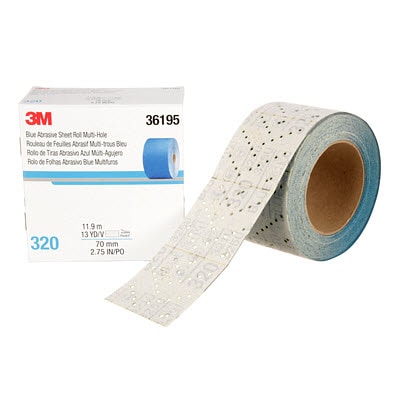 3M™ Hookit™ Blue Abrasive Sheet Roll 321U, 36195, 320+ 3M™ Hookit™ Blue Abrasive Sheet Roll 321U, 36195, 320+