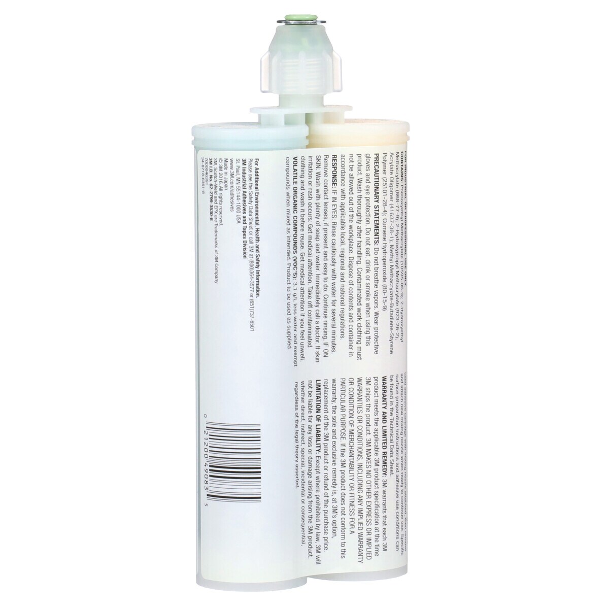 3M Scotch-Weld Low Odor Acrylic Adhesive DP810NS, Tan, 400 mL Duo-Pak