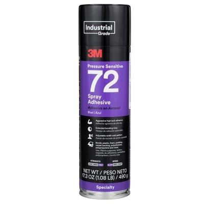 3M™ Pressure Sensitive Spray Adhesive 72, Blue, 24 fl oz Can (Net