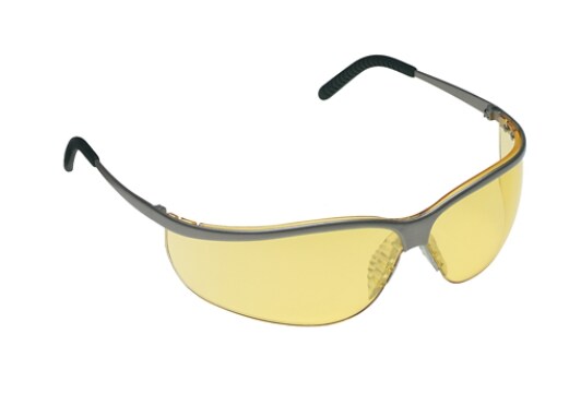Metaliks Sport Brushed Nickel Frame, Amber Anti-Fog Lens