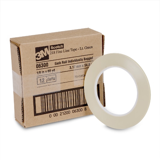 Scotch® Fine Line Tape 218, 06300, 1/8 in x 60 yd, 12 per case