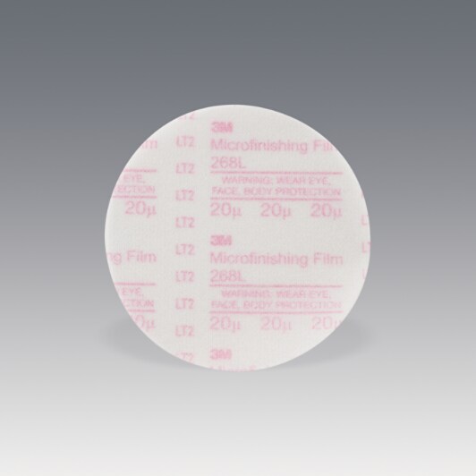 3M(TM) Hook(TM) Microfinish Film Disc268L,T-D,20Mic,5"xNH,54540