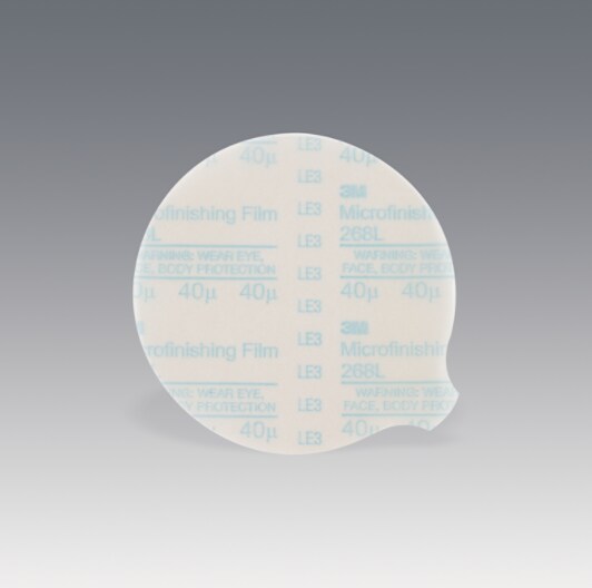 3M(TM) Microfinishing Film PSA Disc 268L, T-D,40Mic,5"xNH, 76974