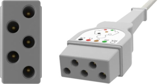 ECG Cables, 5-Lead, Safety Din, Detachable, D5C90