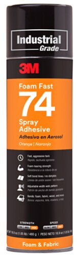 3M(TM) FoamFast 74 Spray Adhesive Orange aerosol can