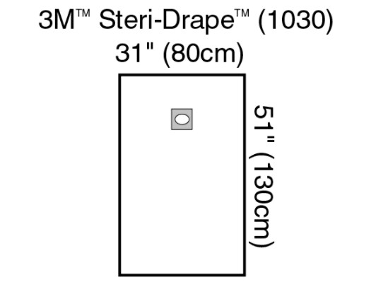 Medium Drape with Adhesive Aperture Clear Plastic Illus 1030