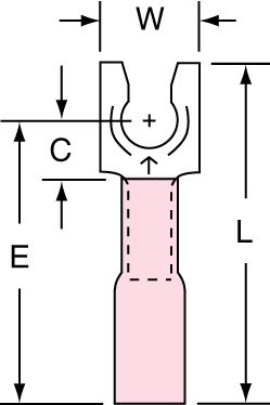 Heat Shrink Brazed Seam Locking Fork Terminal