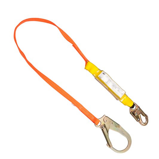 Shock Absorbing Lanyard, 6 ft. with 2 1/4 in. Rebar Hook