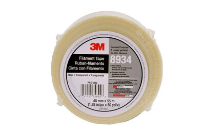 3M (TM) Filament Tape 8934 Clear, 48 mm x 55 m