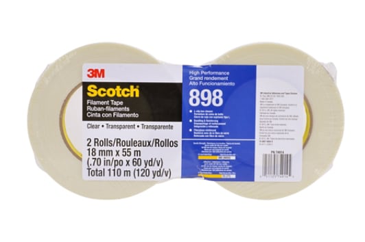 Scotch(R) Filament Tape 898 Clear, 18 mm x 55 m