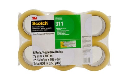 Scotch(R) Performance Box Sealing Tape 311 PK6 Clear