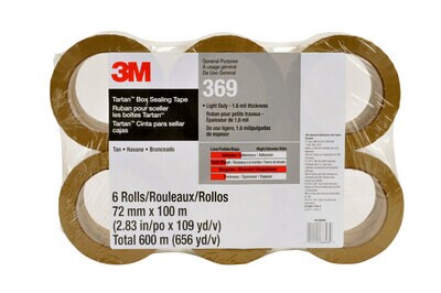 Tartan(TM) General Use Box Sealing Tape 369 Tan