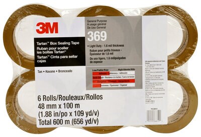 Tartan(TM) General Use Box Sealing Tape 369 Tan