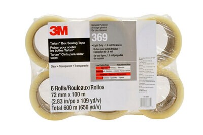 Tartan(TM) General Use Box Sealing Tape 369 Clear