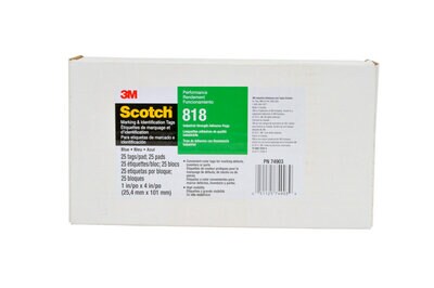 3M(TM) Marking and Identification Tags 818 Blue, 1 in x 4 in