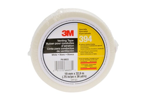 3M(TM) Venting Tape 394 IW White, 3/4 in x 36 yd