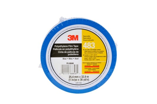 3M(TM) Polyethylene Film Tape 483 Blue, 1 in x 36 yd