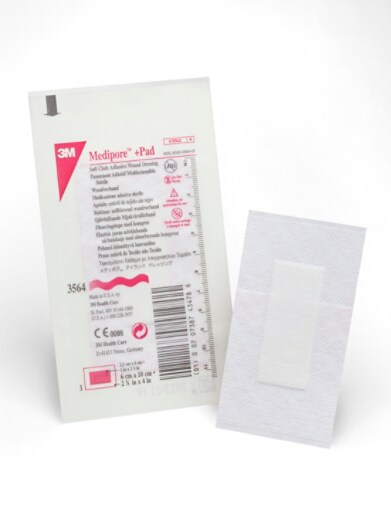 Medipore +Pad Soft Cloth Adhesive Wound Dressing 3564, white