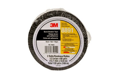 3M(TM)  Bond Breaker Tape 8891 Black, 1/4 in x 60 yd