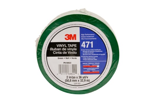 3M(TM) Vinyl Tape 471 Green, 2 in x 36 yd