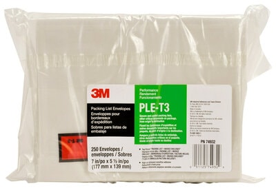 3M(TM) Top Print Packing List Envelope PLE-T3, 7 in x 5 1/2 in