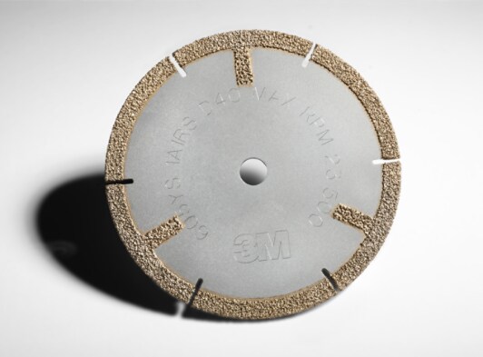 3M(TM) Diamond Cut-Off Wheel, 605YS Slotted with Side Spoke, 4"