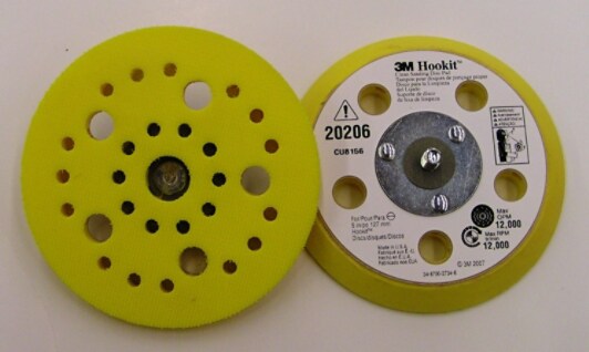 3M Clean Sanding BackUp Pad PN20206, 5"x1/2"5/16-24 Ext 31 Holes