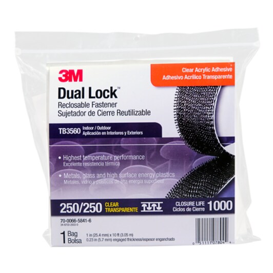 3M Dual Lock Reclosable Fastener TB3560 Trial Bag