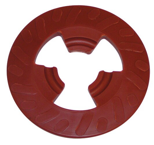3M(TM) Disc Pad Face Plate Ribbed 28656, 4 in Extra Hard Red