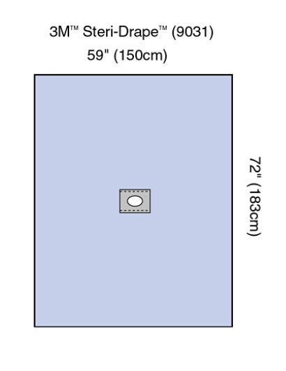 Adhsv Aperture Drape 3M Absorbent impervious material Illus 9031