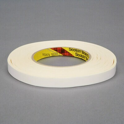 Repulpable Heavy Duty Double Coated Tape R3287 White, .5 inch