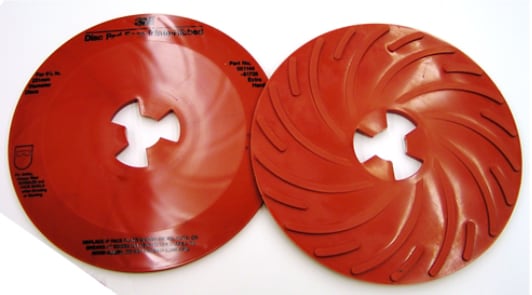 3M(TM) Disc Pad Face Plate Ribbed 81728, 9 in Extra Hard Red