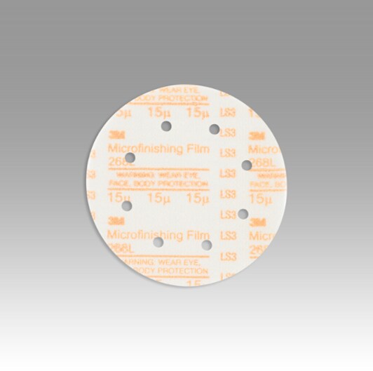 3M(TM) Hookit(TM) MFF T-D D/F Disc 268L, 6xNH 8 Holes 15 Mic