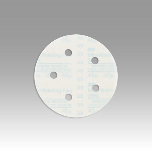 3M(TM) Hookit(TM) MFF T-D D/F Disc 268L, 5xNH 5 Holes 40 Mic