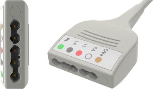 ECG Cables, 5-Lead, Universal Din, No Resist 1EA, YMC5AAMIN