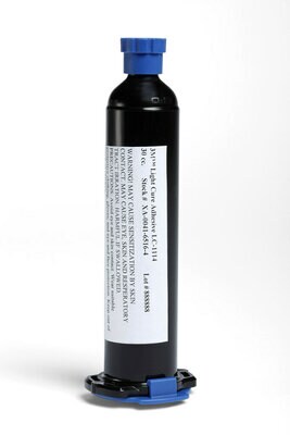 3M(TM) Light Cure Adhesive LC1114 syringe standing on end